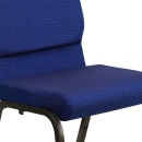 MoTak M027 Stackable Church Chair - Gold Steel Frame w/ Navy Blue Dot Fabric Back & Seat thumbnail 7