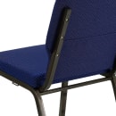 MoTak M027 Stackable Church Chair - Gold Steel Frame w/ Navy Blue Dot Fabric Back & Seat thumbnail 8