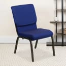 MoTak M027 Stackable Church Chair - Gold Steel Frame w/ Navy Blue Dot Fabric Back & Seat thumbnail 9