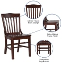 MoTak M028 Restaurant Chair w/ Schoolhouse Style Back - Walnut Finished Beechwood Frame thumbnail 3