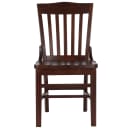 MoTak M028 Restaurant Chair w/ Schoolhouse Style Back - Walnut Finished Beechwood Frame thumbnail 6