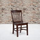 MoTak M028 Restaurant Chair w/ Schoolhouse Style Back - Walnut Finished Beechwood Frame thumbnail 9