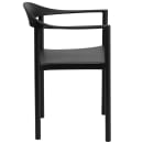 MoTak M031 Stackable Cafe Chair w/ Plastic Seat & Back - Black Powder Coated Metal Frame, Indoor/Outdoor thumbnail 3