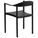 MoTak M031 Stackable Cafe Chair w/ Plastic Seat & Back - Black Powder Coated Metal Frame, Indoor/Outdoor thumbnail 4