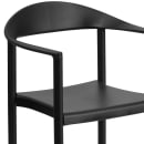 MoTak M031 Stackable Cafe Chair w/ Plastic Seat & Back - Black Powder Coated Metal Frame, Indoor/Outdoor thumbnail 7