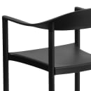 MoTak M031 Stackable Cafe Chair w/ Plastic Seat & Back - Black Powder Coated Metal Frame, Indoor/Outdoor thumbnail 8