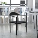 MoTak M031 Stackable Cafe Chair w/ Plastic Seat & Back - Black Powder Coated Metal Frame, Indoor/Outdoor thumbnail 9