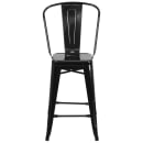 MoTak M034 Counter Height Bar Stool  - Powder Coated Steel, Black thumbnail 5