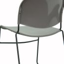 MoTak M037 Indoor/Outdoor Stackable Chair w/ Gray Plastic Back & Seat - Black Powder Coated Metal Frame thumbnail 8