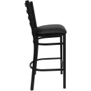 MoTak M038 Bar Stool w/ Black Powder Coated Steel Ladder Back, Black Vinyl Seat thumbnail 4