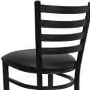 MoTak M038 Bar Stool w/ Black Powder Coated Steel Ladder Back, Black Vinyl Seat thumbnail 8