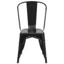 MoTak M039 Stackable Side Chair w/ Vertical Slat Back - Black Powder Coated Steel, Indoor/Outdoor thumbnail 5