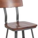 MoTak M040 Restaurant Chair w/ Walnut Wood Back & Seat - Gray Powder Coated Steel Frame thumbnail 7
