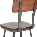 MoTak M040 Restaurant Chair w/ Walnut Wood Back & Seat - Gray Powder Coated Steel Frame thumbnail 8