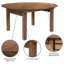 MoTak M043 59 3/4" x 30"H Round Folding Dining Table - Solid Pine, Antique Rustic thumbnail 7
