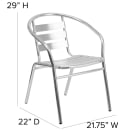 MoTak M044 Stackable Armchair w/ Ladder Back - Aluminum, Indoor/Outdoor thumbnail 2