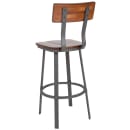 MoTak M045 Bar Stool w/ Gray Powder Coated Steel Frame - Walnut Wood Back & Seat thumbnail 4