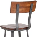 MoTak M045 Bar Stool w/ Gray Powder Coated Steel Frame - Walnut Wood Back & Seat thumbnail 8
