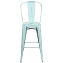 MoTak M047 Bar Stool w/ Curved Back - Powder Coated Steel, Distressed Green Blue thumbnail 5