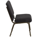 MoTak M048 Stackable Extra Wide Church Chair - Gold Steel Frame w/ Black Dot Fabric Back & Seat thumbnail 3