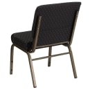 MoTak M048 Stackable Extra Wide Church Chair - Gold Steel Frame w/ Black Dot Fabric Back & Seat thumbnail 4