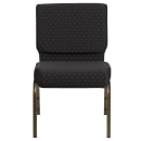 MoTak M048 Stackable Extra Wide Church Chair - Gold Steel Frame w/ Black Dot Fabric Back & Seat thumbnail 5