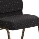 MoTak M048 Stackable Extra Wide Church Chair - Gold Steel Frame w/ Black Dot Fabric Back & Seat thumbnail 7