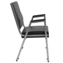 MoTak M049 Stackable Bariatric Arm Chair - Silver Steel Frame w/ Black Vinyl Back & Seat thumbnail 6