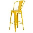 MoTak M052 Bar Stool w/ Curved Back - Powder Coated Steel, Yellow thumbnail 5