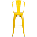 MoTak M052 Bar Stool w/ Curved Back - Powder Coated Steel, Yellow thumbnail 6