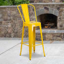 MoTak M052 Bar Stool w/ Curved Back - Powder Coated Steel, Yellow thumbnail 9