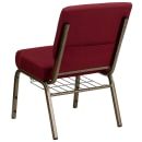 MoTak M053 Stackable Extra Wide Church Chair - Gold Steel Frame w/ Burgundy Fabric Back & Seat thumbnail 4
