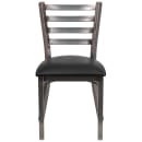 MoTak M055 Restaurant Chair w/ Ladder Back - Black Vinyl Seat w/ Silver  Powder Coated Steel Frame thumbnail 6