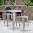 MoTak M056 Backless Bar Stool - Power Coated Steel, Silver thumbnail 9