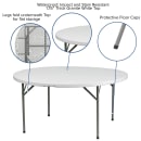 MoTak M060 60" x 29"H Round Table w/ White Plastic Top - Folding, Indoor/Outdoor thumbnail 6
