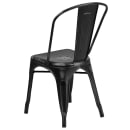 MoTak M062 Stackable Chair w/ Vertical Slat Back - Distressed Black, Indoor/Outdoor thumbnail 4