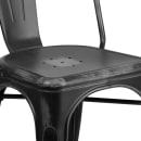 MoTak M062 Stackable Chair w/ Vertical Slat Back - Distressed Black, Indoor/Outdoor thumbnail 7