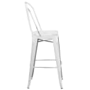MoTak M064 Bar Stool w/ Curved Back - Powder Coated Steel, Distressed White thumbnail 3