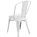 MoTak M065 Stackable Chair w/ Vertical Slat Back - Distressed White, Indoor/Outdoor thumbnail 4