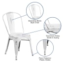MoTak M065 Stackable Chair w/ Vertical Slat Back - Distressed White, Indoor/Outdoor thumbnail 6