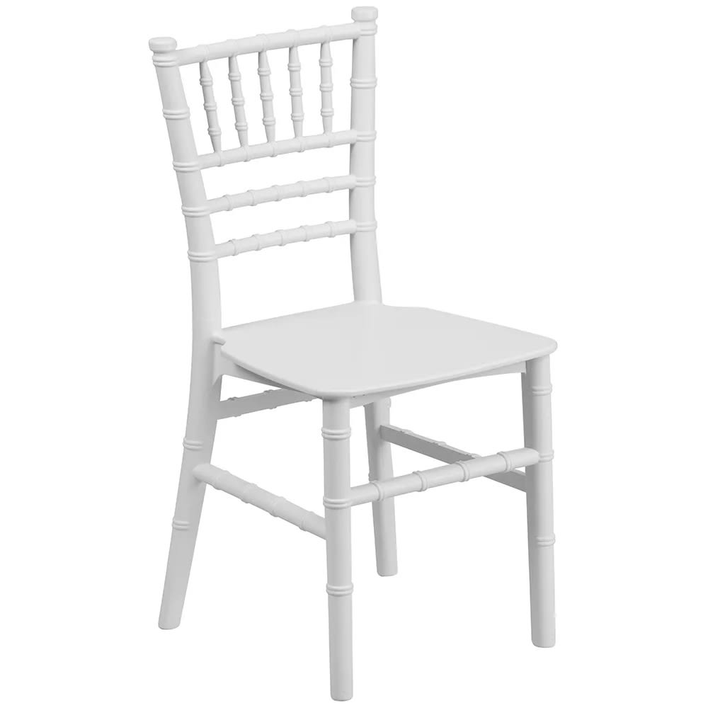 MoTak M066 Kid's Chiavari Style Chair - White Polypropylene, Indoor/Outdoor