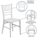 MoTak M066 Kid's Chiavari Style Chair - White Polypropylene, Indoor/Outdoor thumbnail 6