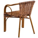MoTak M074 Cadiz Outdoor Stacking Armchair - Brown Rattan Seat & Back, Red Bamboo Aluminum Frame thumbnail 4