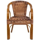 MoTak M074 Cadiz Outdoor Stacking Armchair - Brown Rattan Seat & Back, Red Bamboo Aluminum Frame thumbnail 5