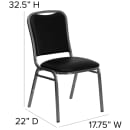 MoTak M078 Stackable Banquet Chair - Silver Steel Frame w/ Black Vinyl Back & Seat thumbnail 2