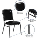 MoTak M078 Stackable Banquet Chair - Silver Steel Frame w/ Black Vinyl Back & Seat thumbnail 6