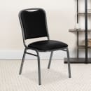 MoTak M078 Stackable Banquet Chair - Silver Steel Frame w/ Black Vinyl Back & Seat thumbnail 9