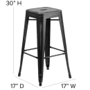 MoTak M079 Backless Bar Stool - Power Coated Steel, Distressed Black thumbnail 2