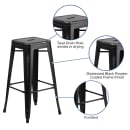 MoTak M079 Backless Bar Stool - Power Coated Steel, Distressed Black thumbnail 3