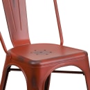 MoTak M080 Stackable Chair w/ Vertical Slat Back - Distressed Kelly Red, Indoor/Outdoor thumbnail 7